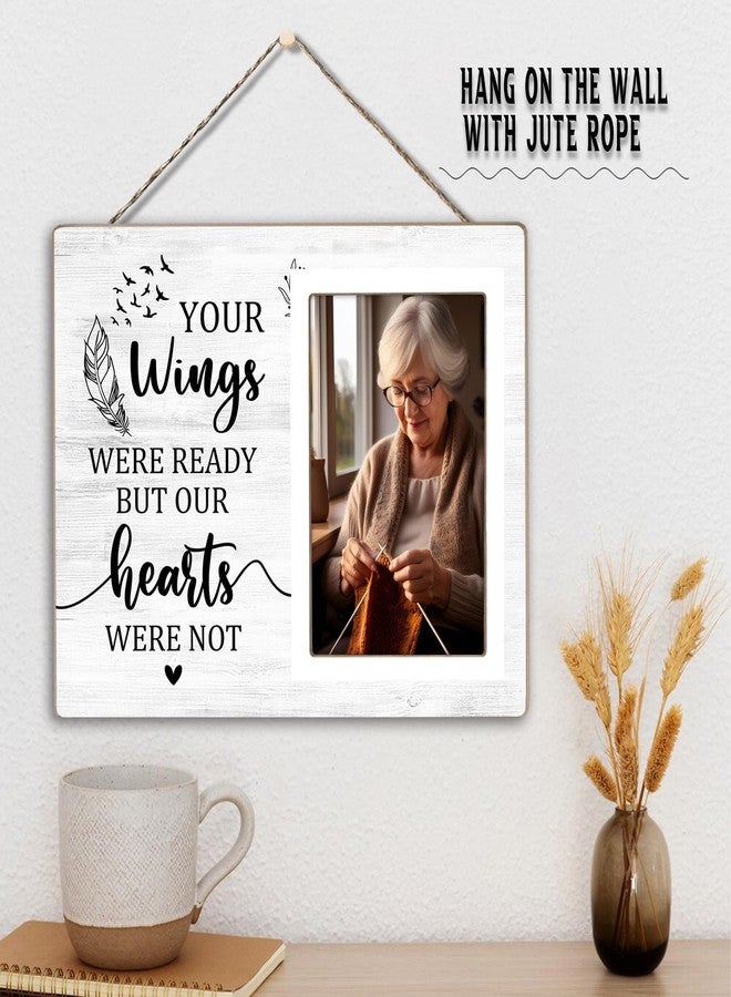 KLYTINK Memorial Photo Frame, Sympathy Gift for Loss Loved Ones, in My Heart, in Loving Memory Wooden Picture Frame, Passed Away Condolence Gifts for Memorial Death Loss of Loved(White-Heart 4 x 6 Photo) - Image 5